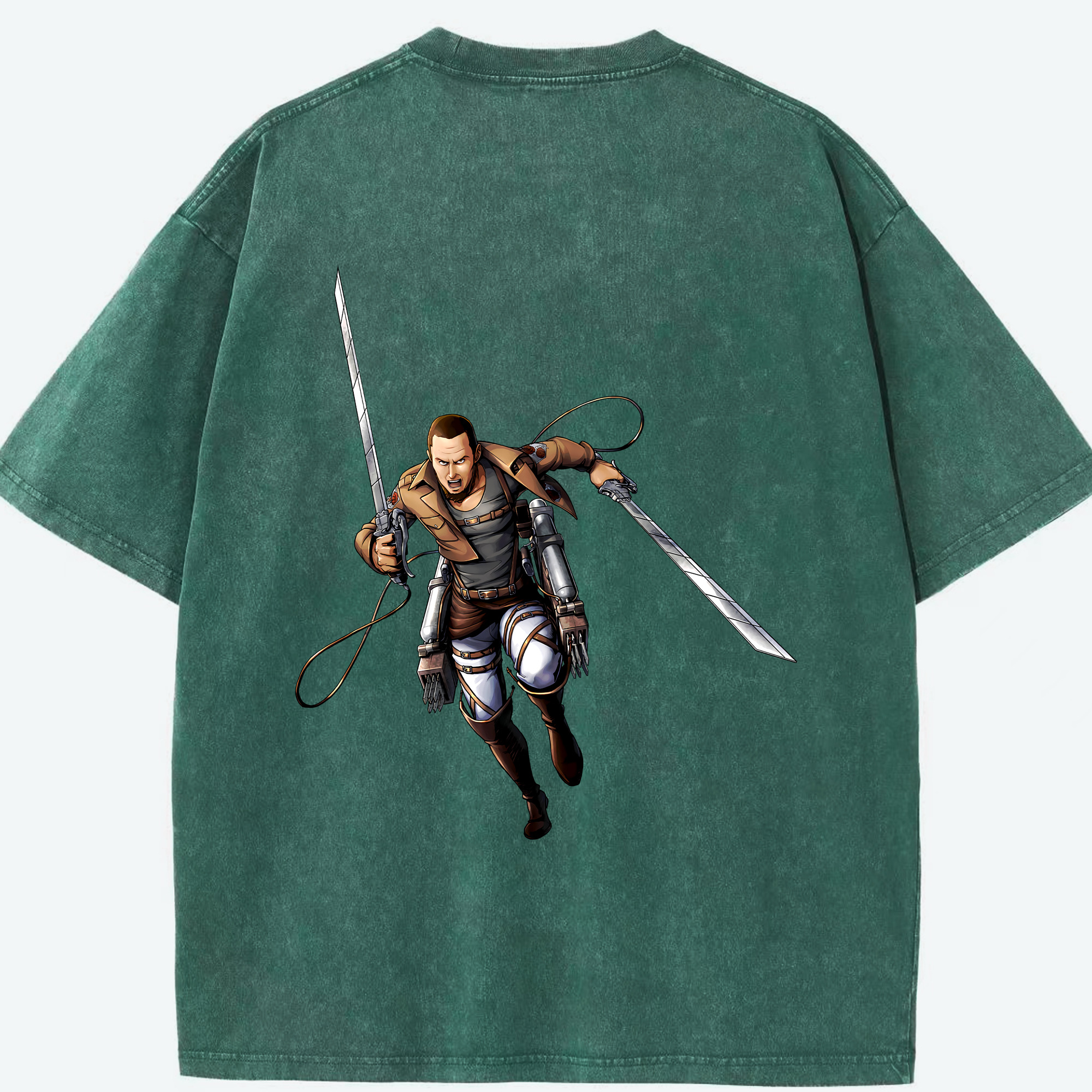 （画像用） 進撃の巨人 Attack on Titan 綿100% ヴィンテージ風 半袖Tシャツ（背面プリント）